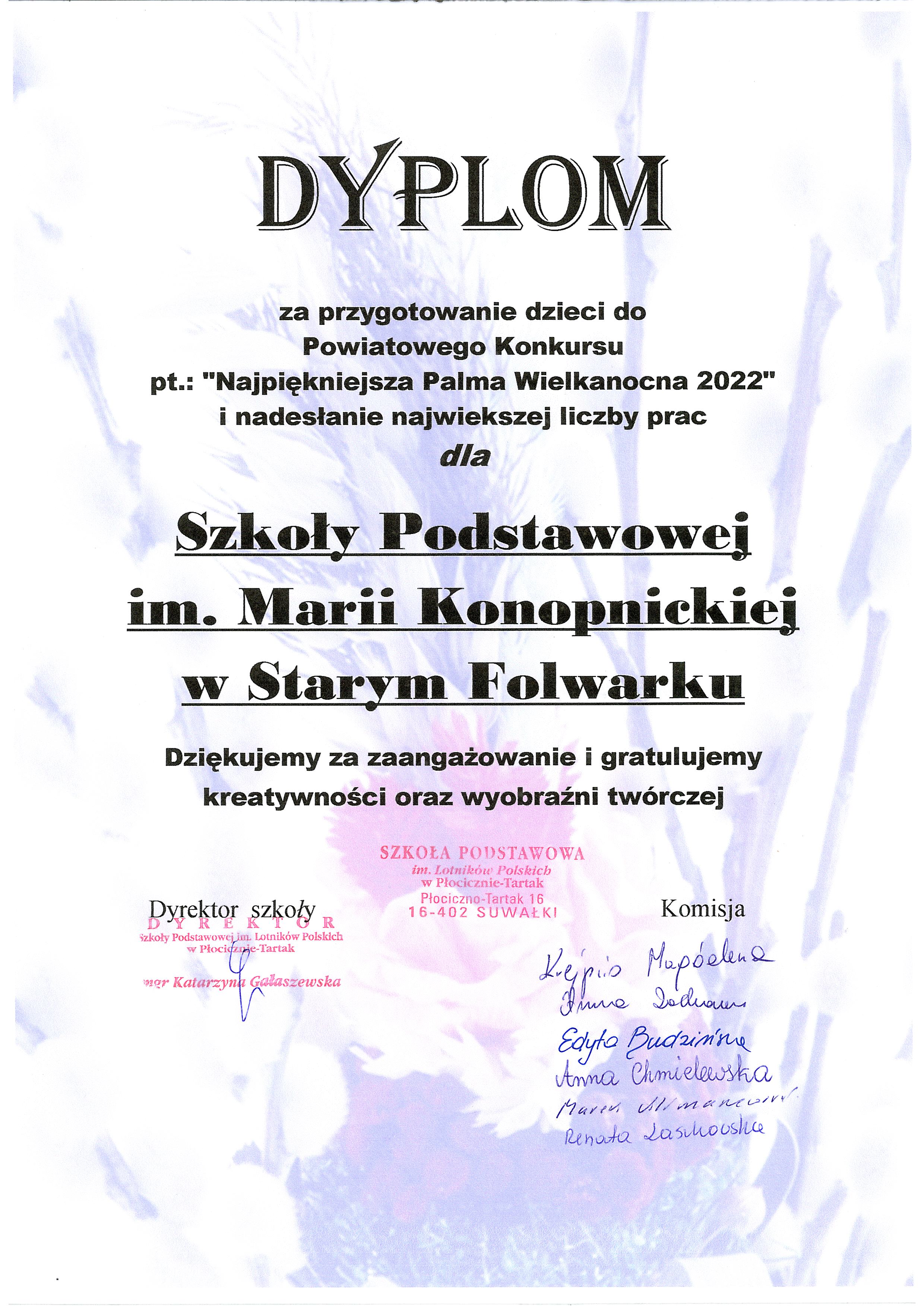 Powiatowy Konkurs Najpiękniejsza Palma Wielkanocna 2022