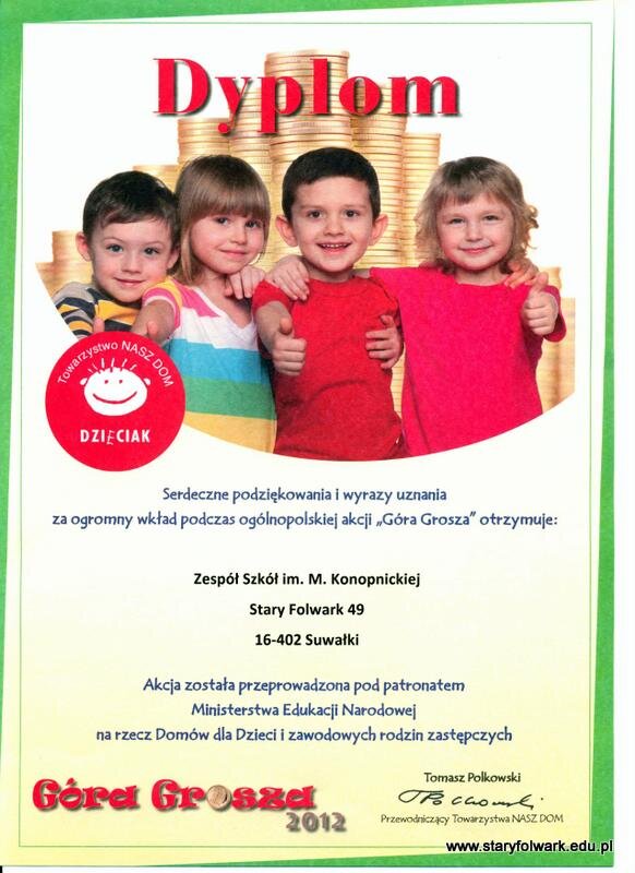 Podziękowanie Góra Grosza