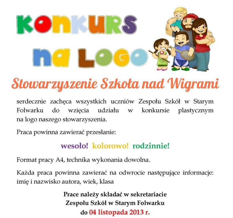 Konkurs na logo stowarzyszenia Szkoła Nad Wigrami